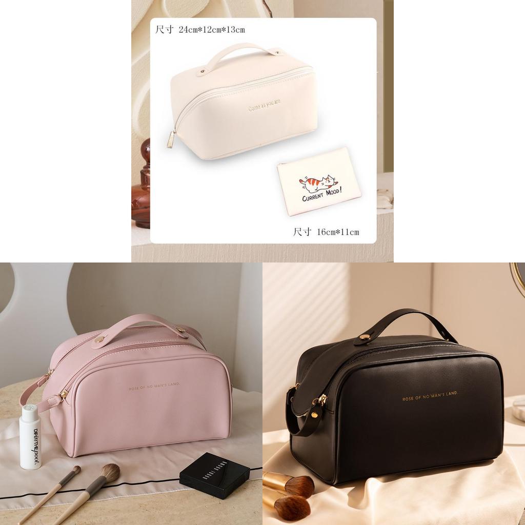 Style High Capacity Portable Pu Makeup Organizer For Travel And Home Use
