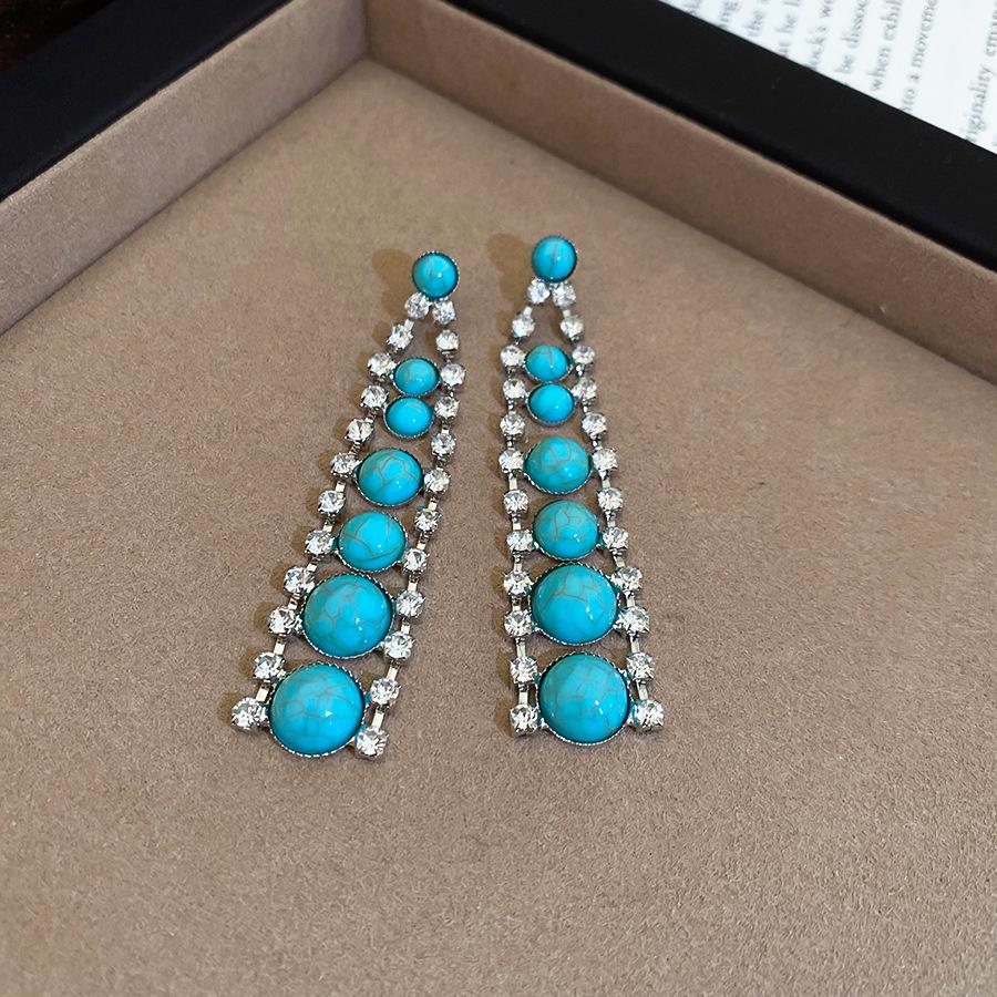 Retro Ethnic Style Inlaid Diamond Resin Necklace