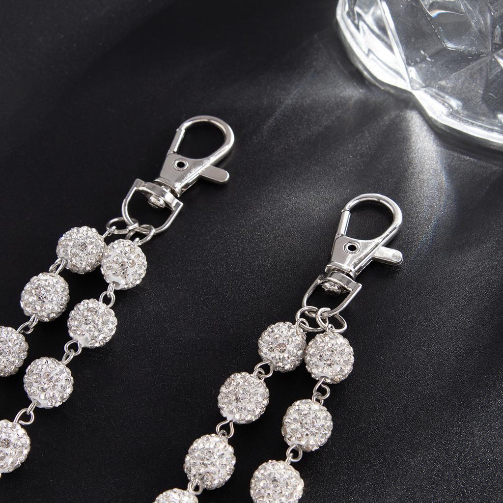 Hip-Hop Style Diamond-Encrusted Diamond Ball Jeans Chain, High-End Full Diamond Bead Chain Waist Chain Pendant