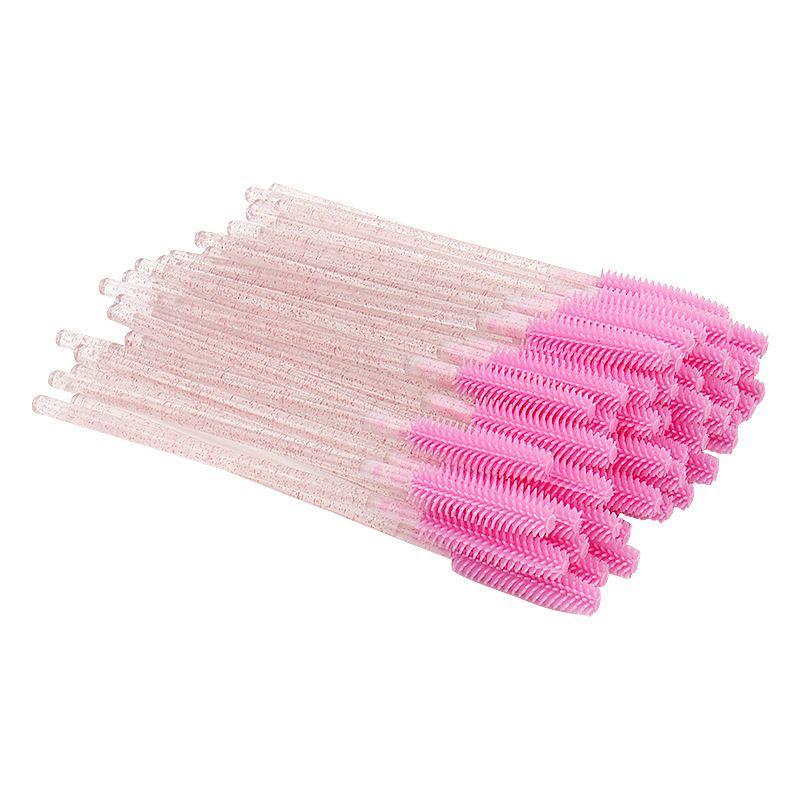 Silicone Eyelash and Eyebrow Brush Tool with Soft Bristles and Curler