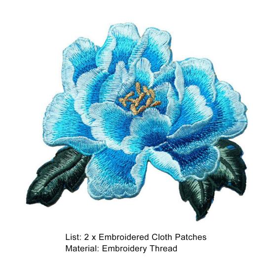2Pcs Practical Handmade Anti-fading Embroidery Patch DIY Iron On Applique Hat Coat Patches Home Use
