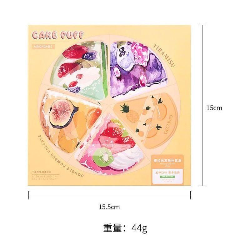 Worthbuy - Set of 5: Dessert Print Triangle Powder Puff (Various Designs)