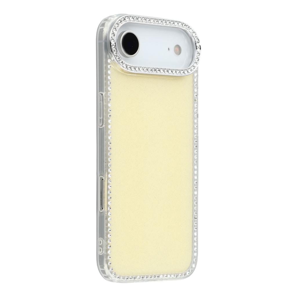 For iPhone 17 Air Case Rhinestone Edge Glitter Back TPU+PC IMD Phone Cover