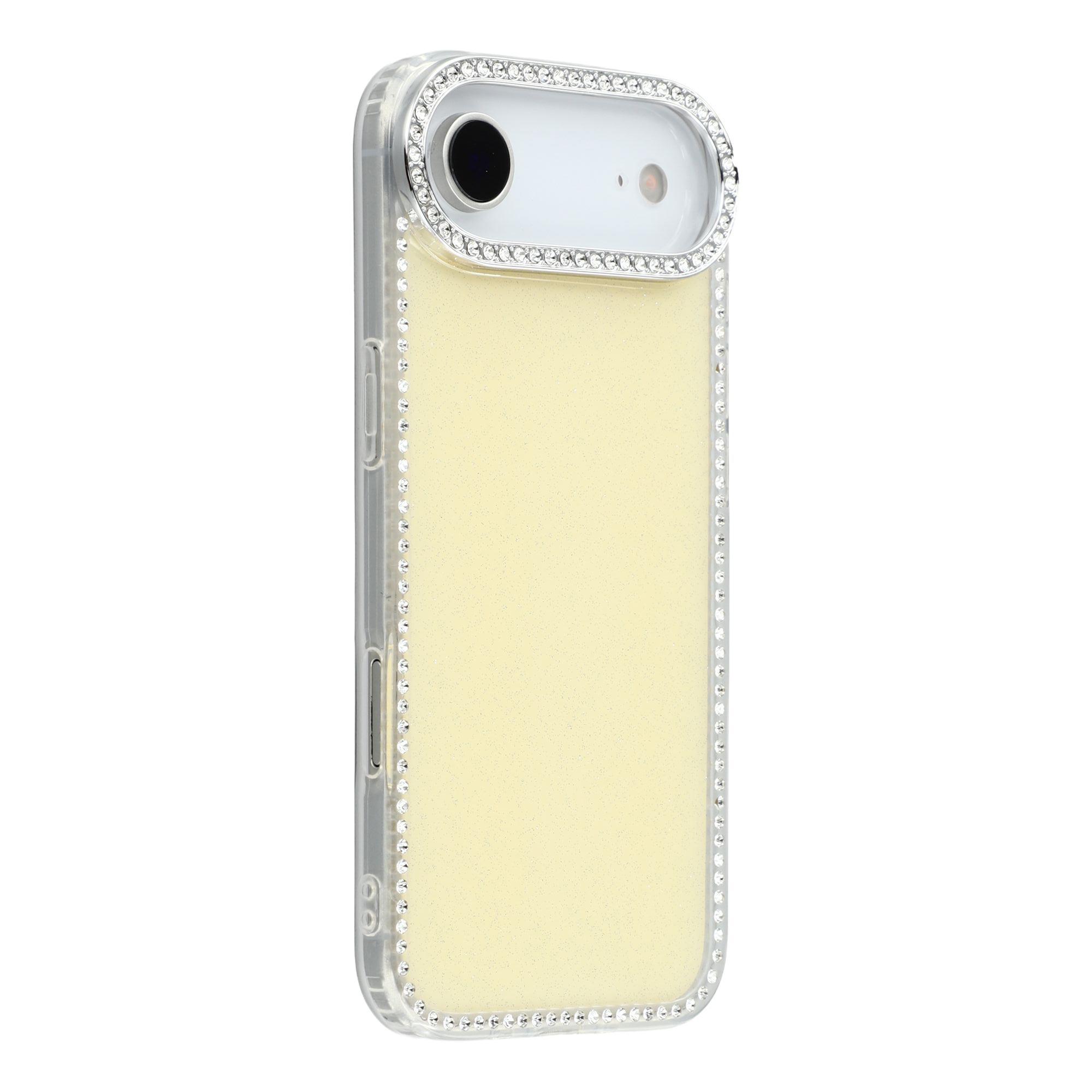 For iPhone Air Case Rhinestone Edge Glitter Back TPU + PC IMD Phone Cover A