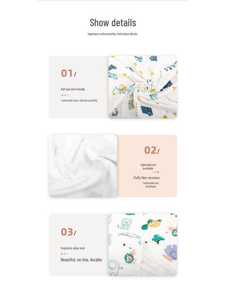 Newborn Cotton Swaddle: Six-Layer Baby Gauze Bath Towel & Quilt