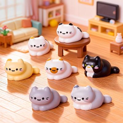 8 Stuks Schattige Kat Dier Decoratie Hars Ambacht Miniature Figuur Klein Voor Bonsai Feeëntuin Huis Decoratie