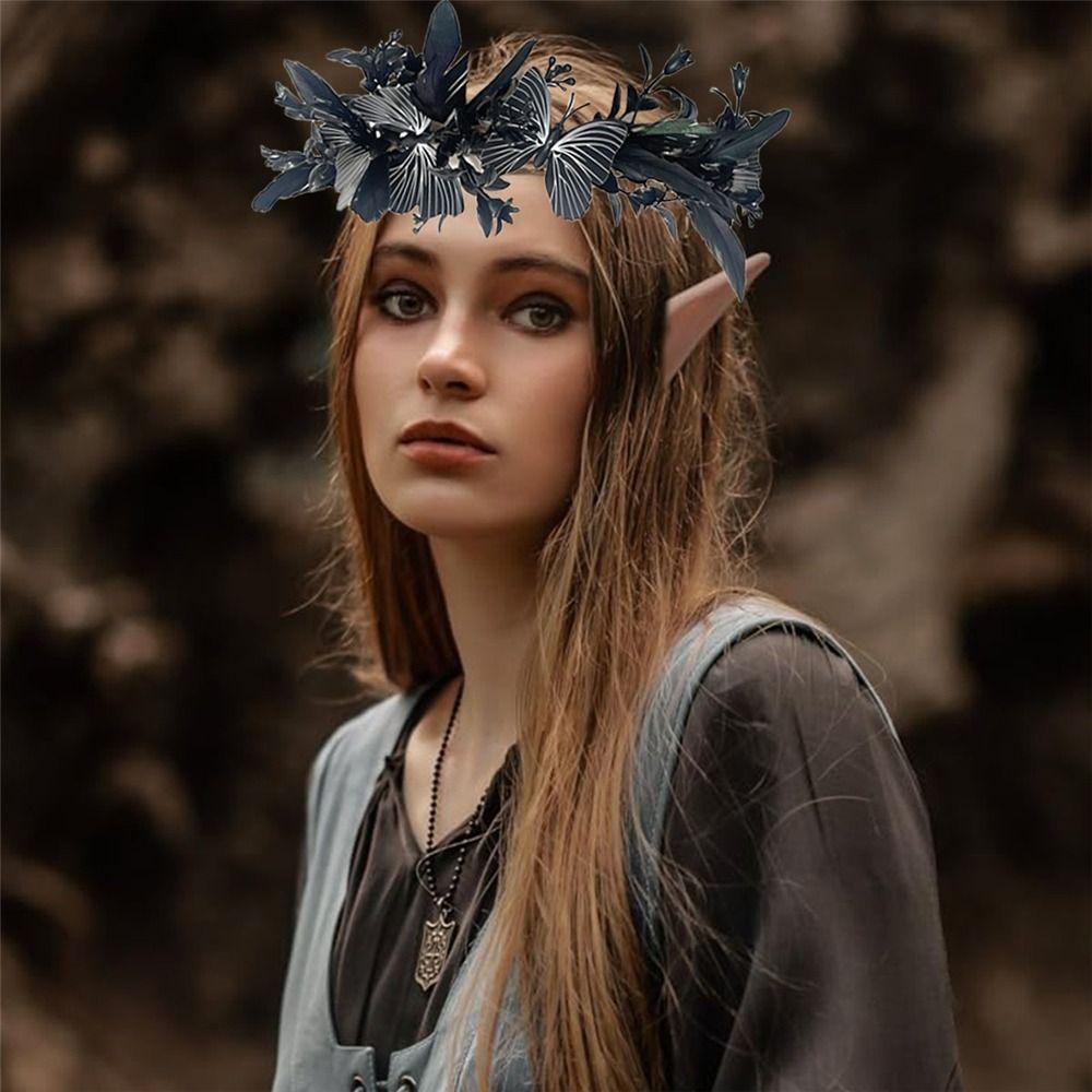 Fairy Sunflower Wreath Forest Hair Accessories Elf Princess Headbands  for Halloween Cosplay