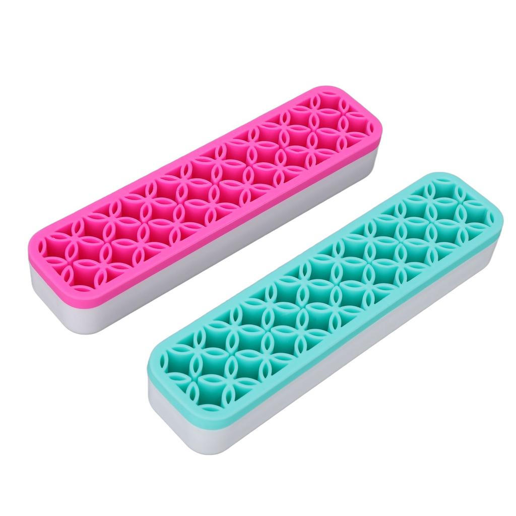 2pcs Makeup Brush Holder Multi Holes Washable Detachable Brushes Storage Stand for Pen Eyeliner