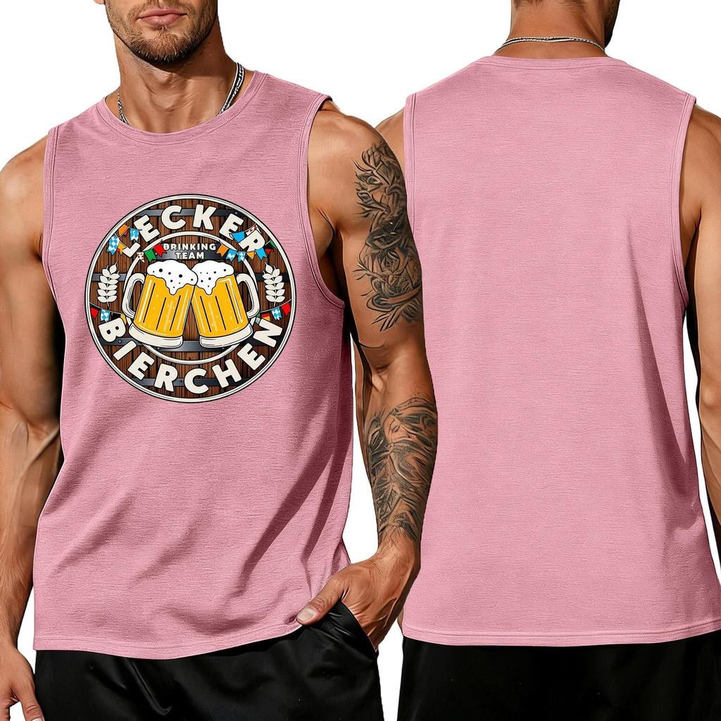 Men's Sleeveless Tank Top Casual Loose Fit Summer Beachwear Breathable Lightweight Muscle Shirt for Outdoor Sports and Daily Wear