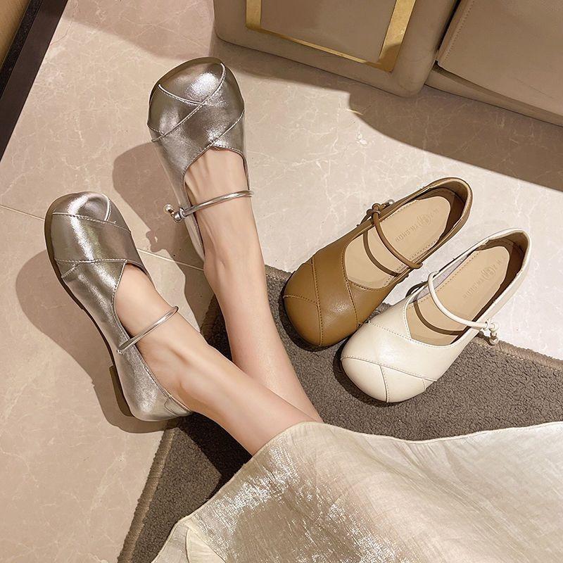 Single shoes rare shoes summer new flat bottom wear-resistant shallow mouth Mary shoes versatile breathable shoes soft sole women