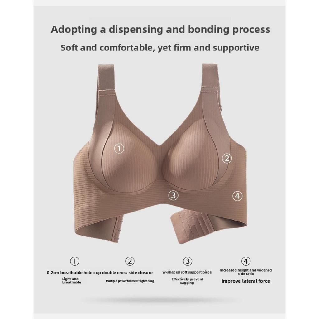 Women's New Seamless Minimizer Bra, Plus Size Adjustable Underwear, Anti-Sagging Side Support Full Coverage Smoothing Everyday Bra