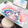 Cute Unicorn Rainbow Cloud Large Mouse Pad Non Slip Rubber Base Pastel Print Gaming Desk Mat Mousepad For Kids Room Decor