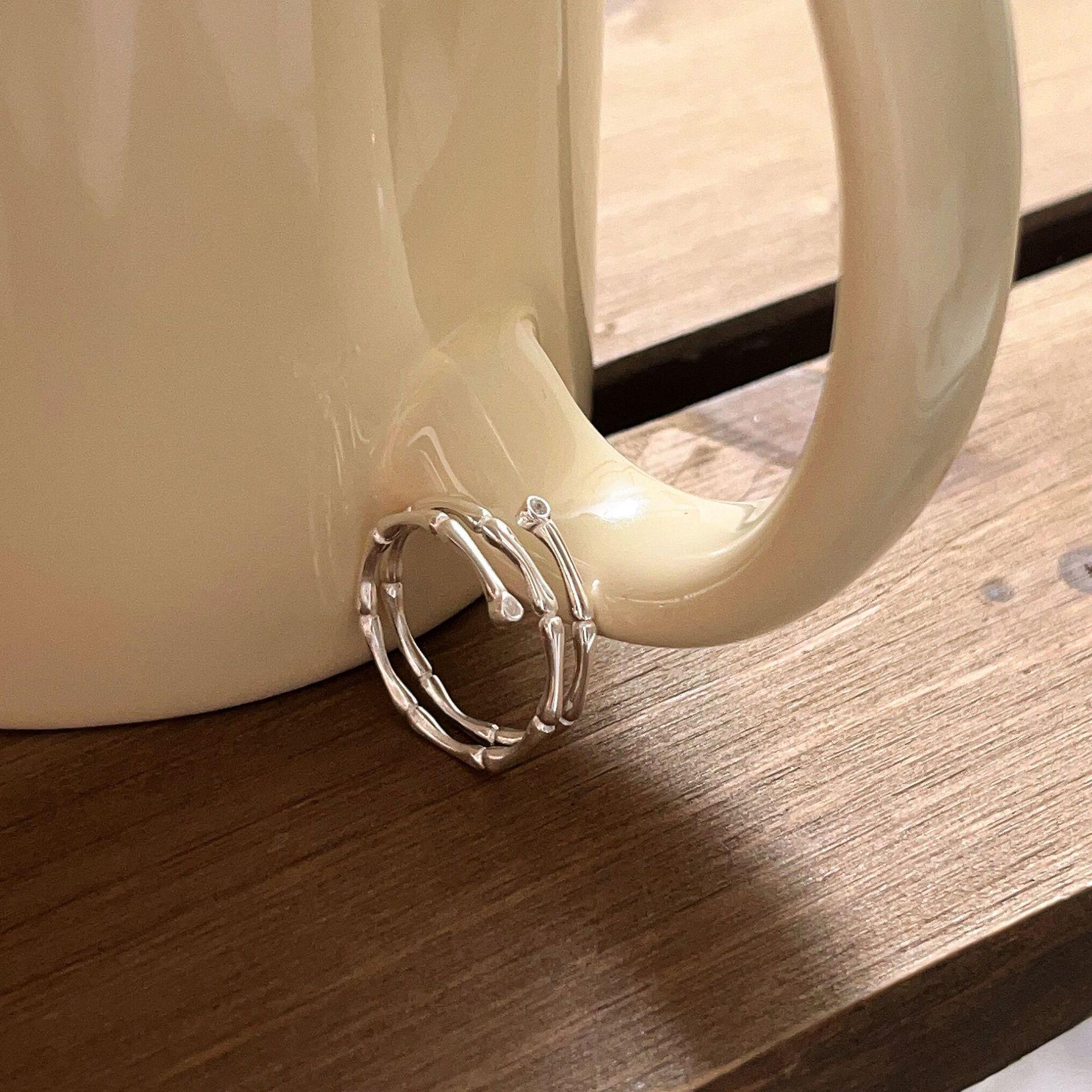 

Yinruitai S925 Стерлинговое Серебро Необычное Кольцо Бамбук - Женская Корейская Мода, Универсальный Инс Стиль Adjustable