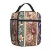 Bestselling Vintage Botanical Bookmark Trio Shoulder Style Lightweight Lunch Bag School Break Time Camping Lunch Bag