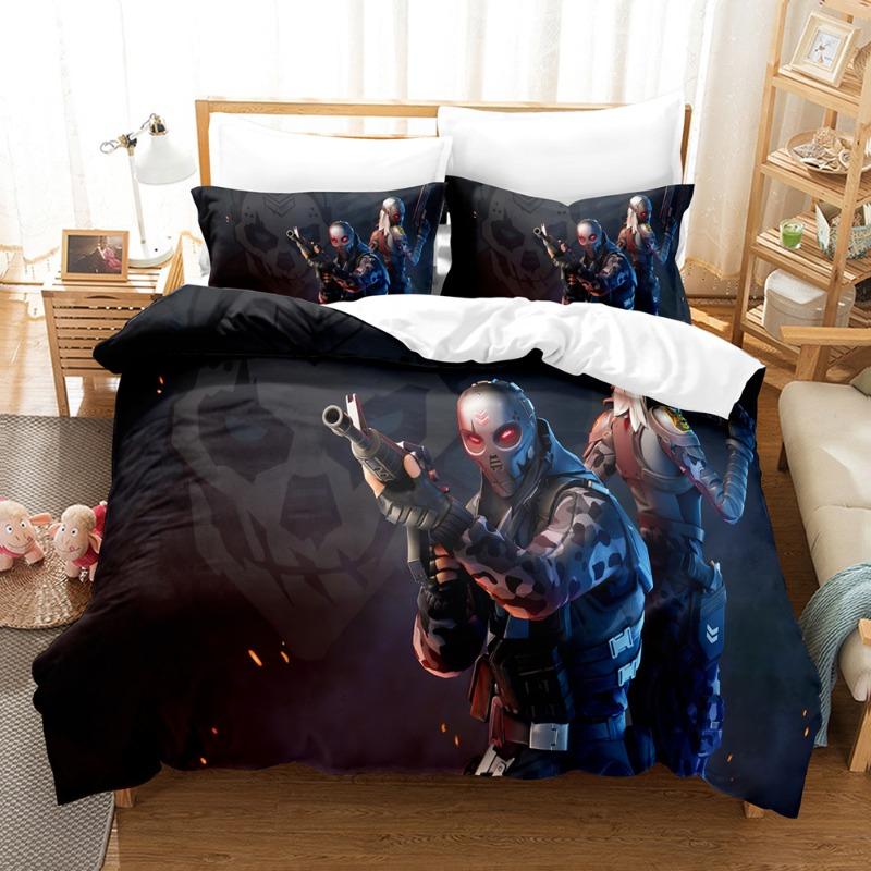 Comforter Fortnite Bedding Suit 3D Printed Bedroom Bed Bedclothes 2/3Pcs Anime Cartoon Room Decoration Kids Xmas Gift