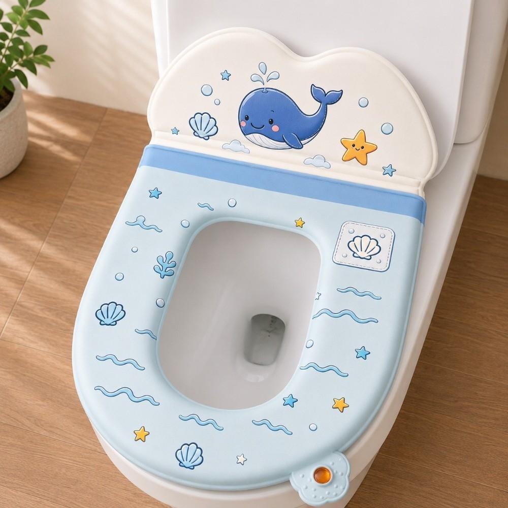 Cartoon Toilet Seat Pad Backrest Toilet Lid Cover New Toilet Seat Cover Home