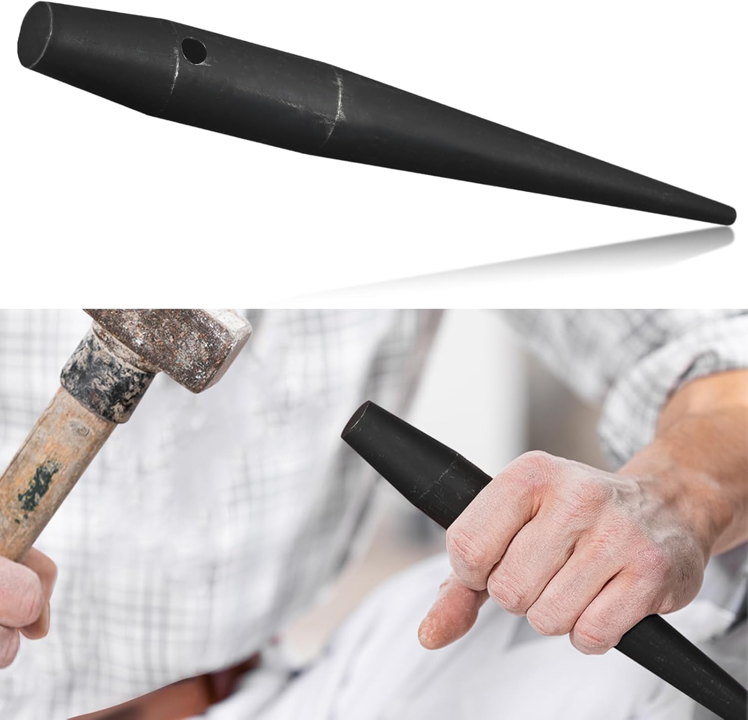 

Bull Pins Iron Workers Heat Treaded Steel Ironworkers Tool with Black Finish Positioning Punching Nails Punching with Holes 1Pcs