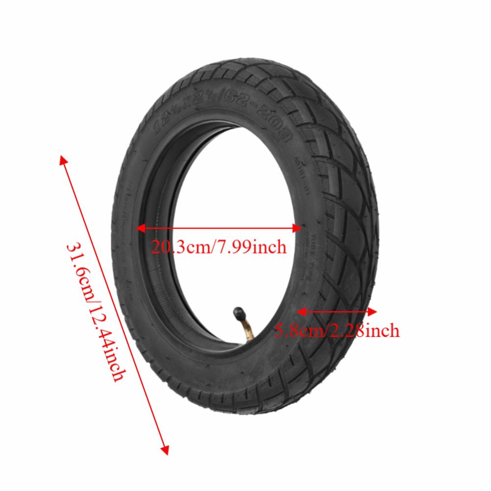 12 1/2 x 2 1/4 (62-203) Elektrikli Scooter Lastiği 12 İnç Patlamaya Dayanıklı Yedek Lastik Kauçuk Siyah Elektrikli Bisiklet Lastiği
