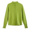 Women's Early Spring 2026 Wool Cardigan: Stand Collar, Long Sleeve, Slim Fit Knitwear