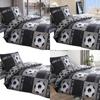 Cartoon Football Bedding Set With Satin Weave For Kids Room Sleep Comfort