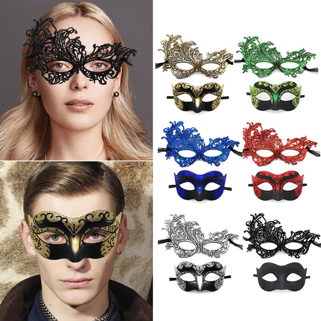 Set of 2 Elegant Party Masks Accessory Luxurious His And Hers Half Face Jazz Masks For Costume Balls And Themed Events