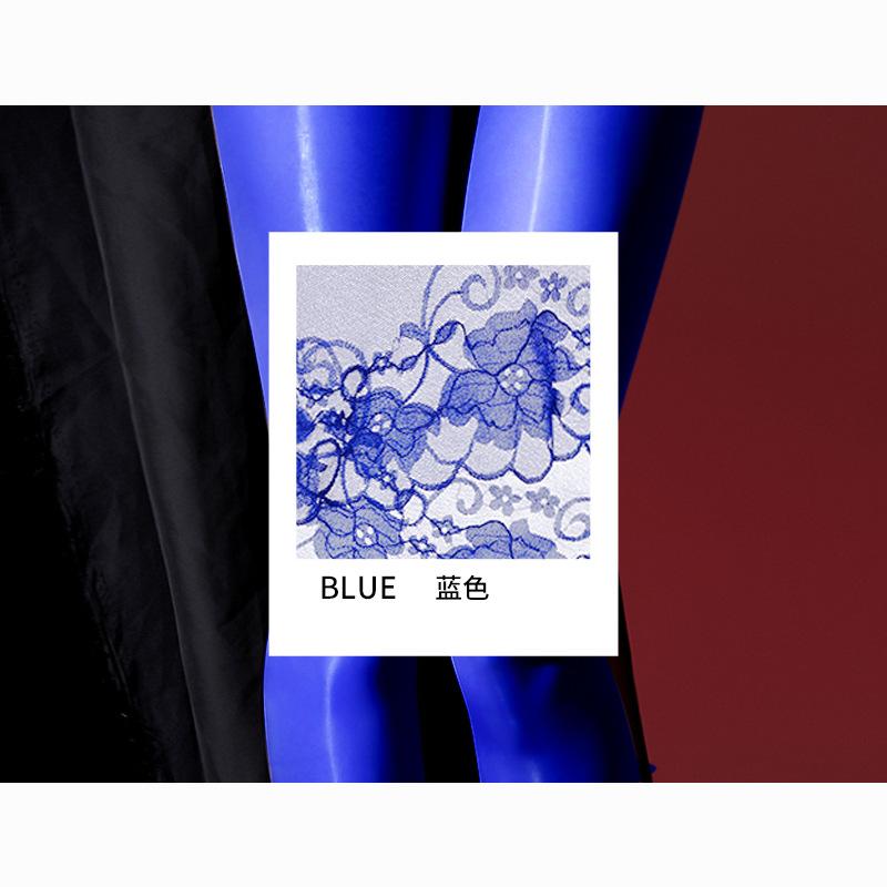 

Женские сексуальные лоскутные кружевные колготки с завышенной талией и утягивающим эффектом для ног, прозрачные, масляные, блестящие, с открытой ластовицей, 8D, большого размера One Size