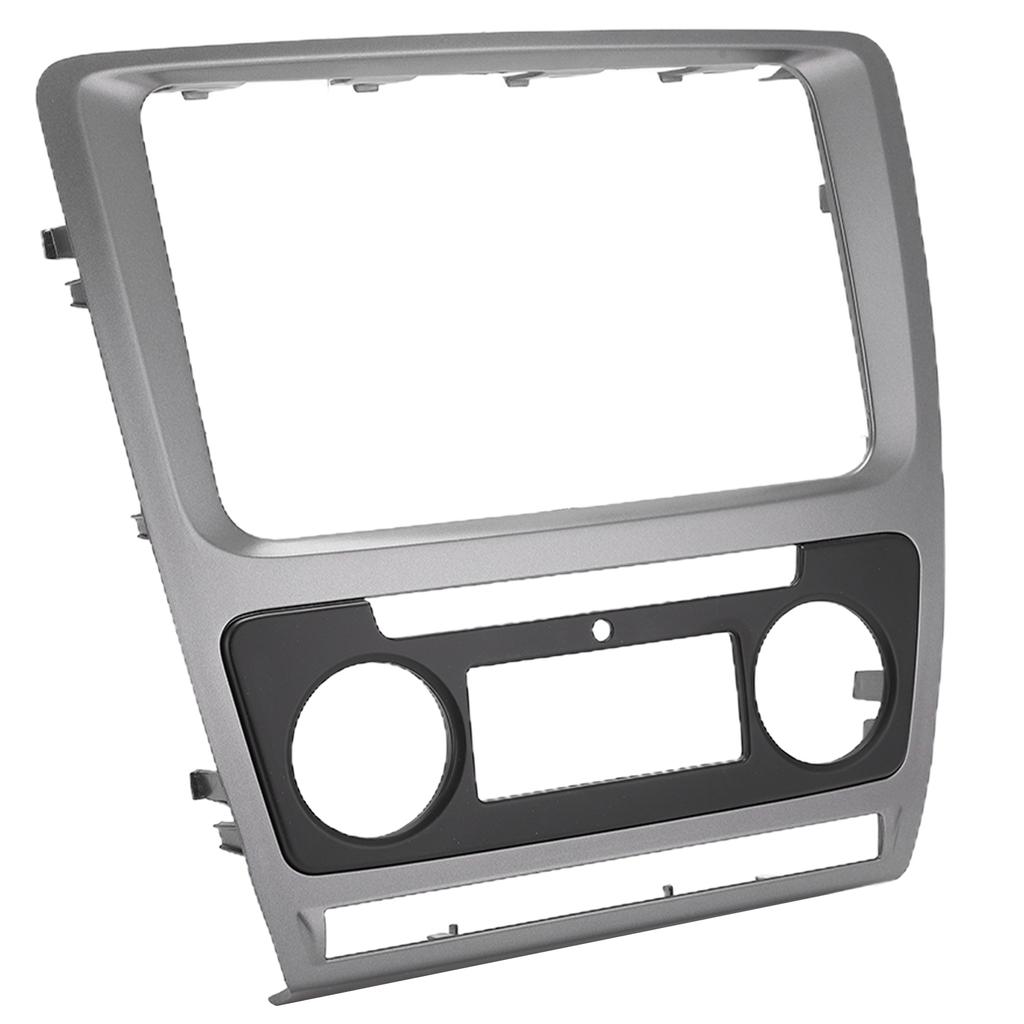 2DIN Rádio Stereo Fascia Rám Palubní deska CD Panel Ozdobná lišta Náhrada pro Octavia 2008‑2013