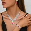 Sapphire Necklace Earrings Bracelet Four-piece Women's Jewelry Wedding Dress