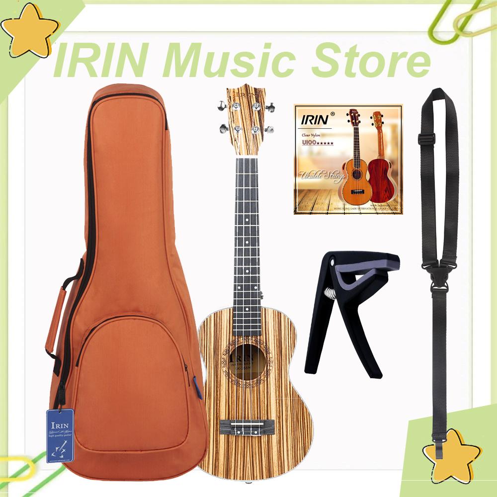 IRIN 26 Inch Ukulele 4 Strings Hawaiian Guitar Mahogany/Zebra Wood Mini Guitarra with Bag Strings Ukulele Guitar Accessories