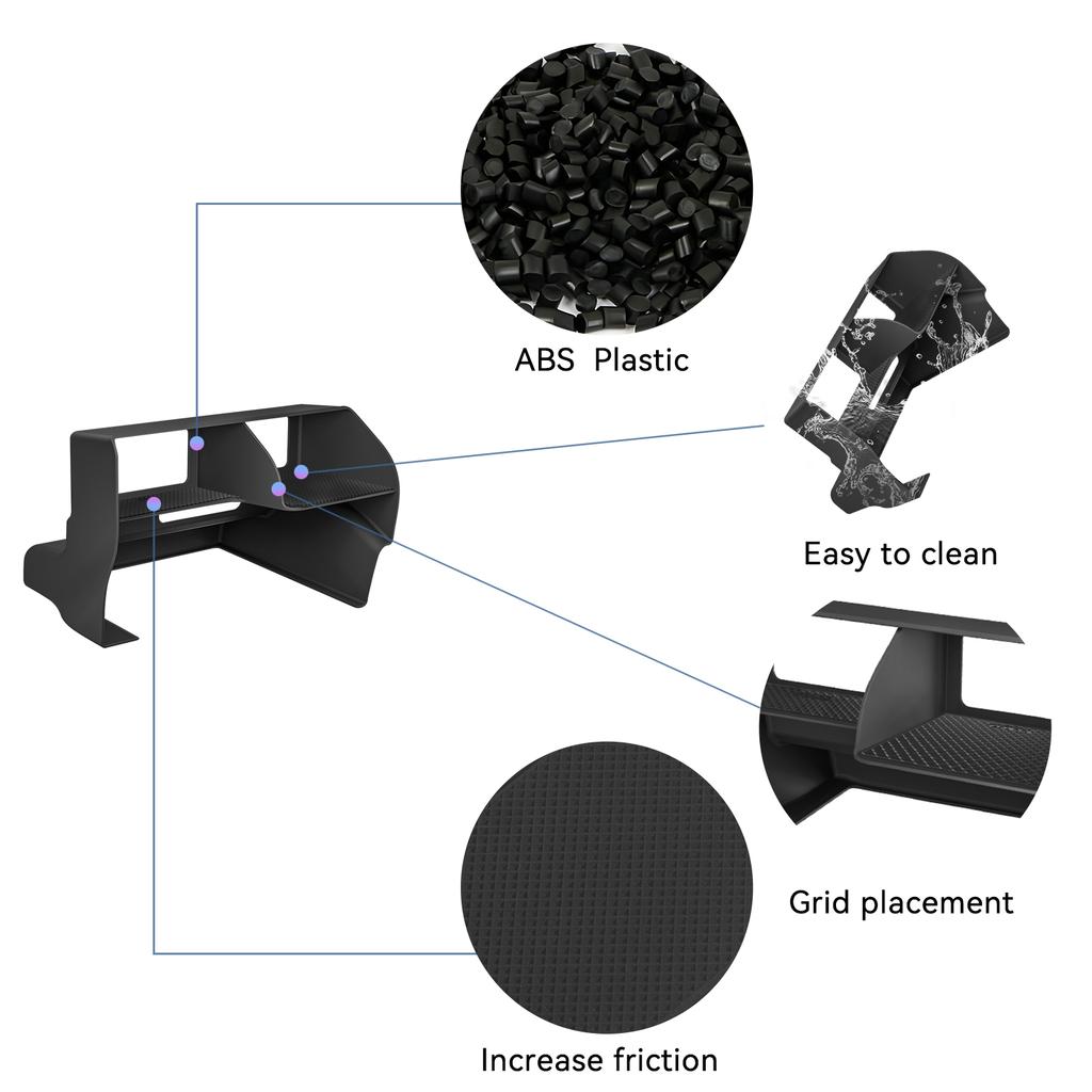 Para Toyota Land Cruiser Prado 250 2024 2025 Carro Console Central Caixa de Armazenamento Bandeja Acessórios Interiores Organização PRETO