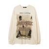 Unisex Oversized Vintage Streetwear Long Sleeve Tee Cotton Graphic Print Loose Fit Casual Top Fall