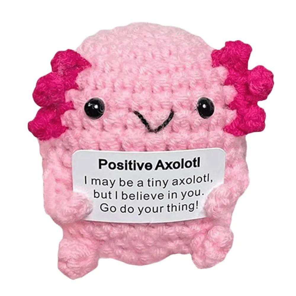 Yarn Positive Crochet Axolotl Handmade Doll Uplifting Knitting Toy  for Girls Teens Friends