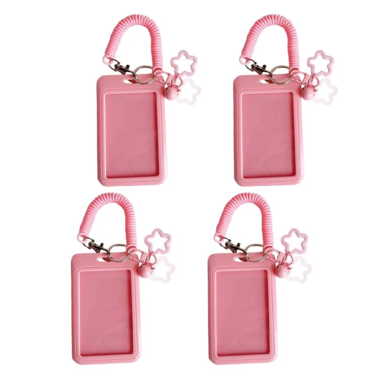 Pack of 4pcs Star Shaped Keychain Card Pocket Secure Lock Lightweight Portable Multiple Colors Plastic Construction
