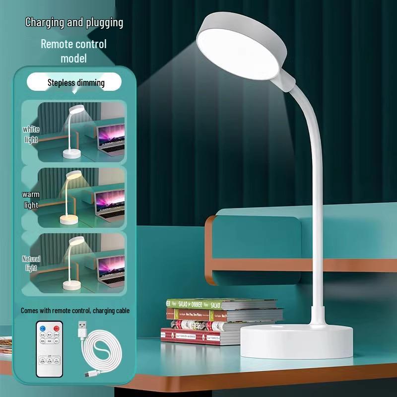 Rechargeable Eye-Care Table Lamp for Dorms – Ideal for Students, Bedside, or Desktop Use