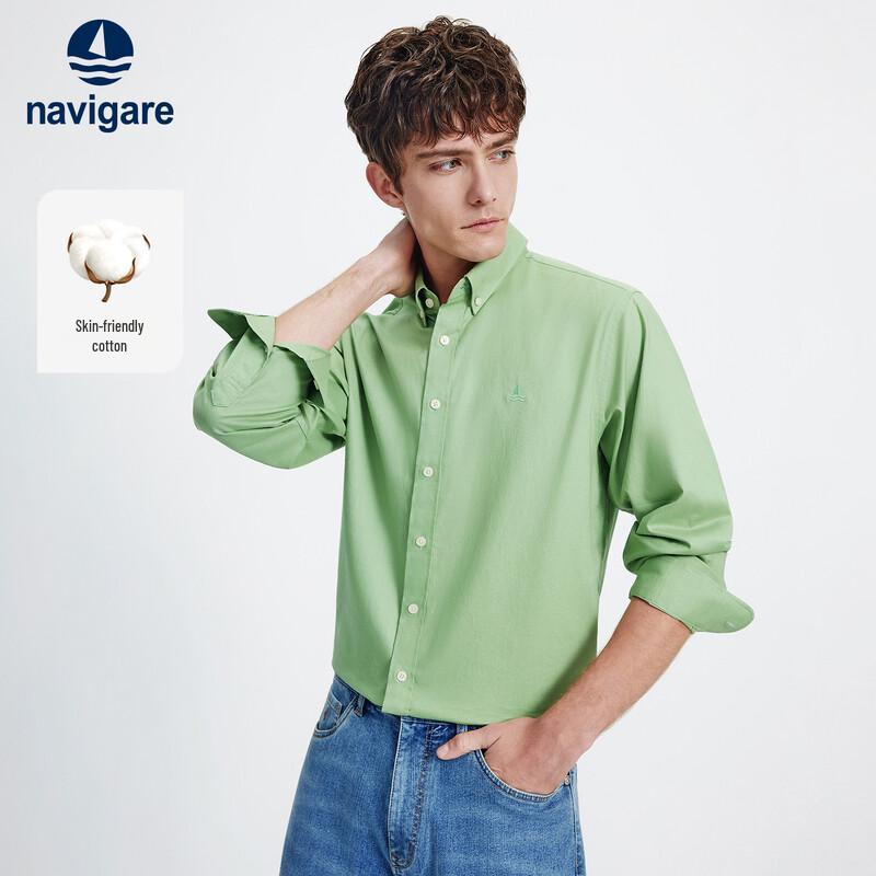 Navigare Men's Solid Long Sleeve Shirt
