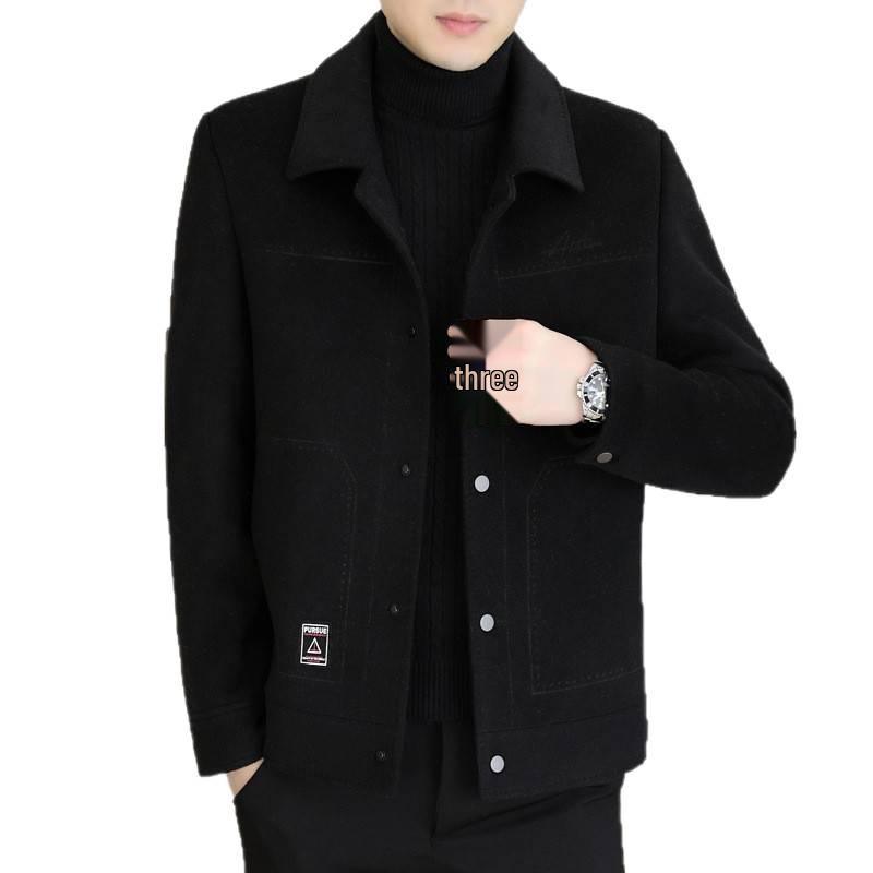 Men's Double-Sided Wool Coat - Short, Thickened Cashmere for Autumn/Winter 2026