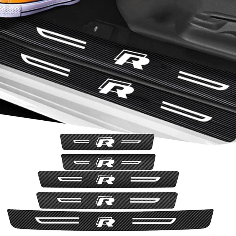 2026 Heiß Für VW VOLKSWAGEN Auto Türschwellen-Schutzblech Kofferraumschwellen-Aufkleber für Volkswagen R LINE RLine Polo Caddy Golf Je