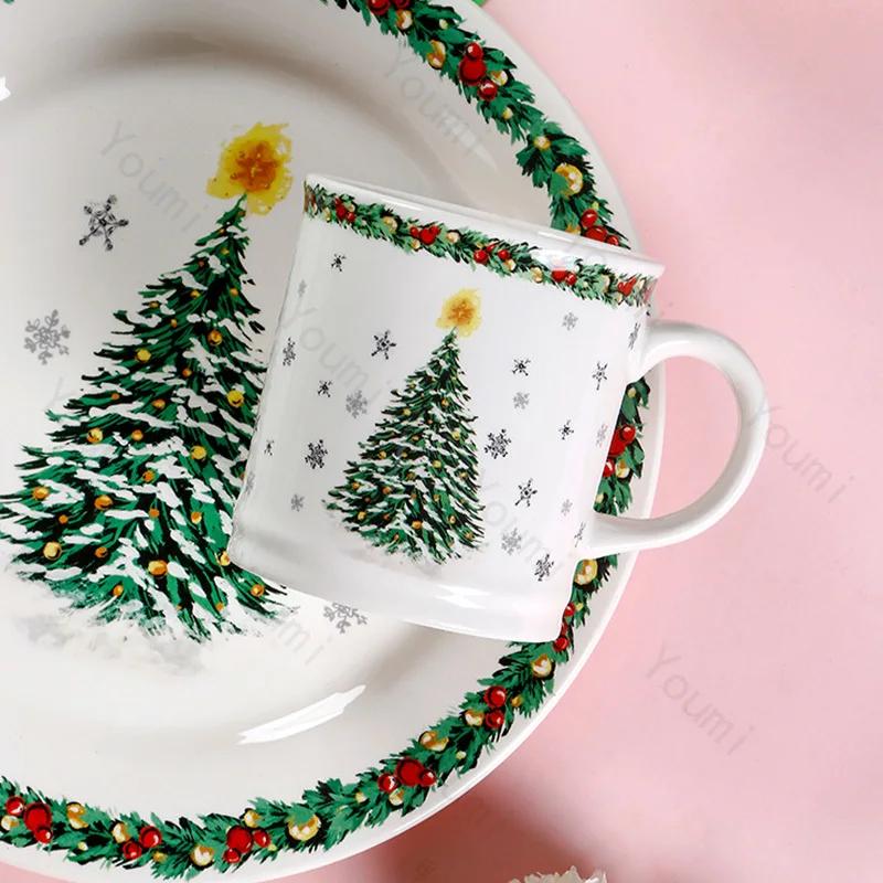 Kreativ Jul Keramisk Tallrik Porslin Lyxig Restaurang Biff Pastatallrikar Hemma Läckra Rätter Sopptallrik Utsökta Muggar