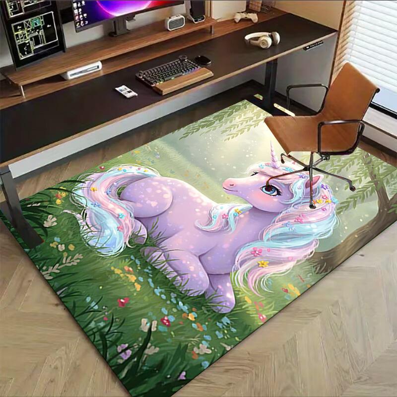 1PC unicorn forest Extra Large Non Slip Floor carpet, Office, family, bedroom, Studio Large Area Rug Indoor Rugs, Vibrant Colors