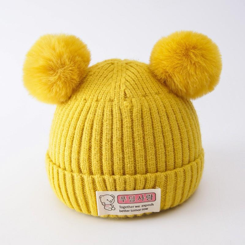 Newborn winter baby hat male treasure female treasure wool hat knitted hat cotton inner warm thickened warm hat
