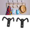 2sets Zinc Alloy Double Prong Hook Black Coat Hook Robe & Towel Hooks Wall Mounted Hook  For Towel