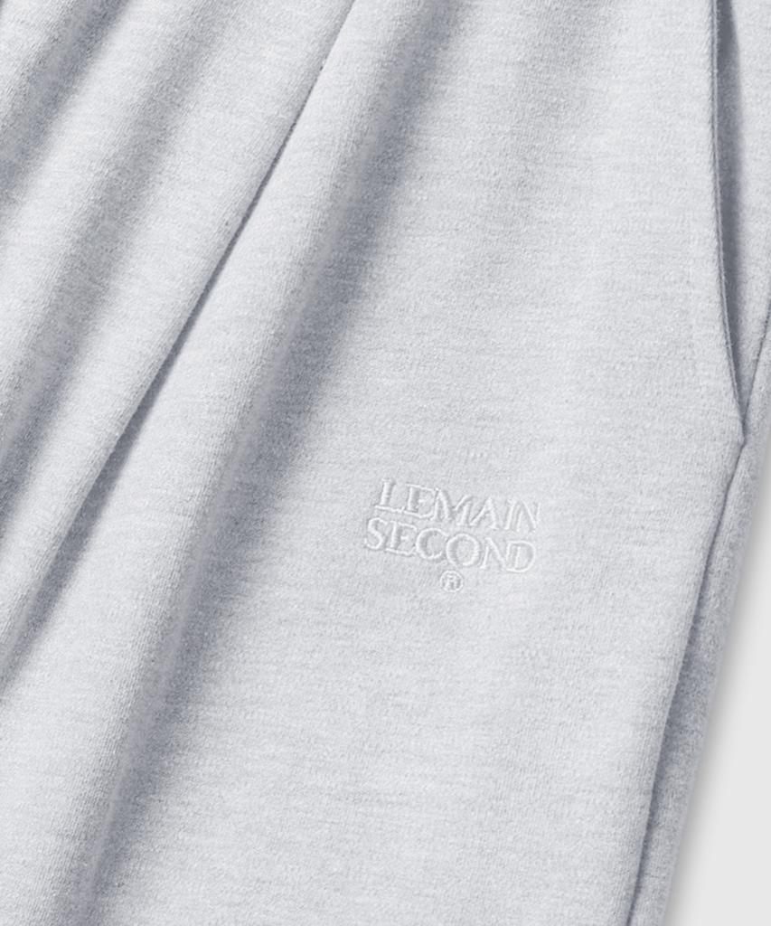 LEMAIN SECOND One-Pleat Wide Cargo Sweatpants [White Melange]