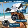 Baseballkappe Atmungsaktive Netz-Sonnenkappe mit USB-Ladefunktion Solarenergie Abnehmbarer Sicherer Lüfterabdeckung Verstellbare Sommer-Kühlkappe