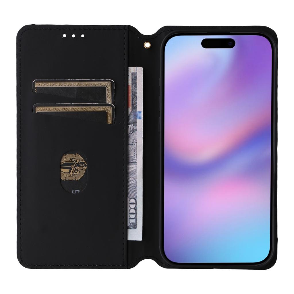 For iPhone Air Case Wallet Rhombus Imprinted Leather Phone Cover
