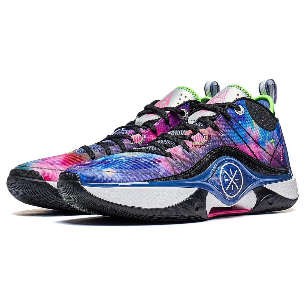 Li Ning Wade Shadow 5 Dämpfung Rutschfest Niedriger Schaft Basketballschuhe Herren Schwarz Lila ABPT053-3