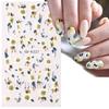 Yellow Mimosa 5D Nail Stickers Embossed Flowers Nails Decals Decor Acrylic Adhesive Sliders Spring Daisy Manicure LA5D-K228