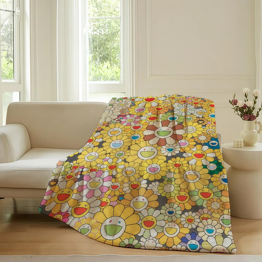 Modedruck M Murakami T Takashi Decke Für Sofa Büro Bett Flugzeug Reise Schlafen Lesen Entspannen Camping Weich Und Warm