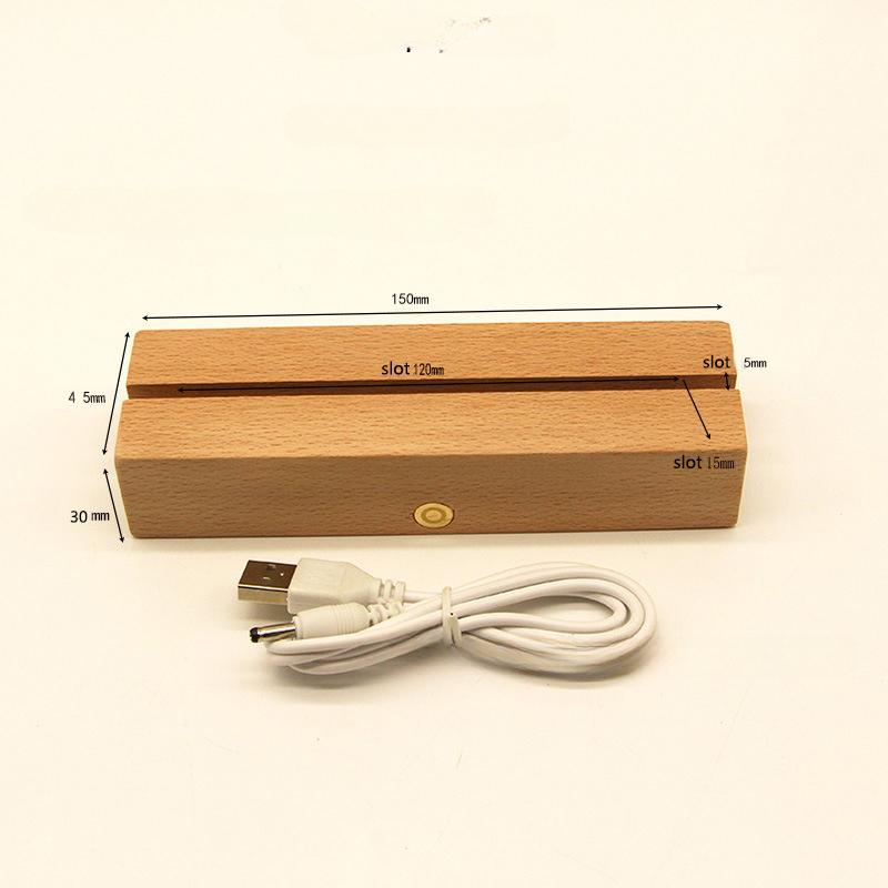 

Креативная деревянная светодиодная подставка для дисплея с буквами из смолы, 3D-лампа из акриловой смолы, художественная деревянная подставка для дисплея со светодиодами White light