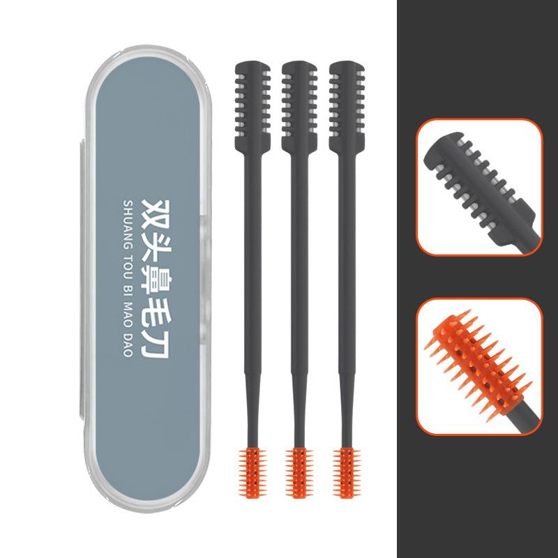 

1/3 шт. Портативний ручний тример для волосся в носі, який миється для чоловіків і жінок, з ящиком для зберігання Водонепроникний подвійний тример для видалення волосся з носа сірий колір