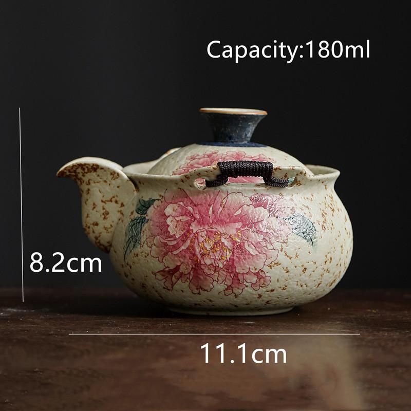 Chinese Traditional Handmade Flowers Ceramic Teapot Tea Pot Beauty Tea Infuser Kettle Travel Portable Tea Set Household Teaware